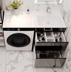 Style Line Мебель для ванной Даймонд 120 R Glass Люкс Plus черная – фотография-4